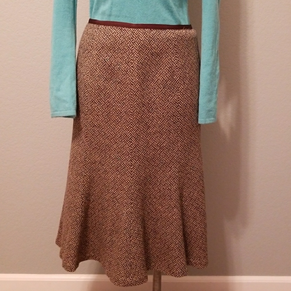 Wool Blend Tweed A-line Skirt